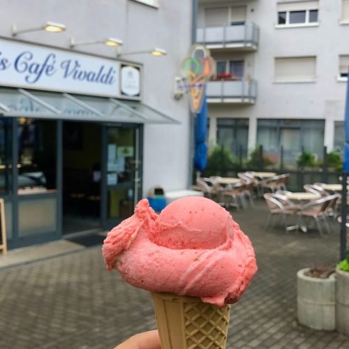 Outside view ice cream shop